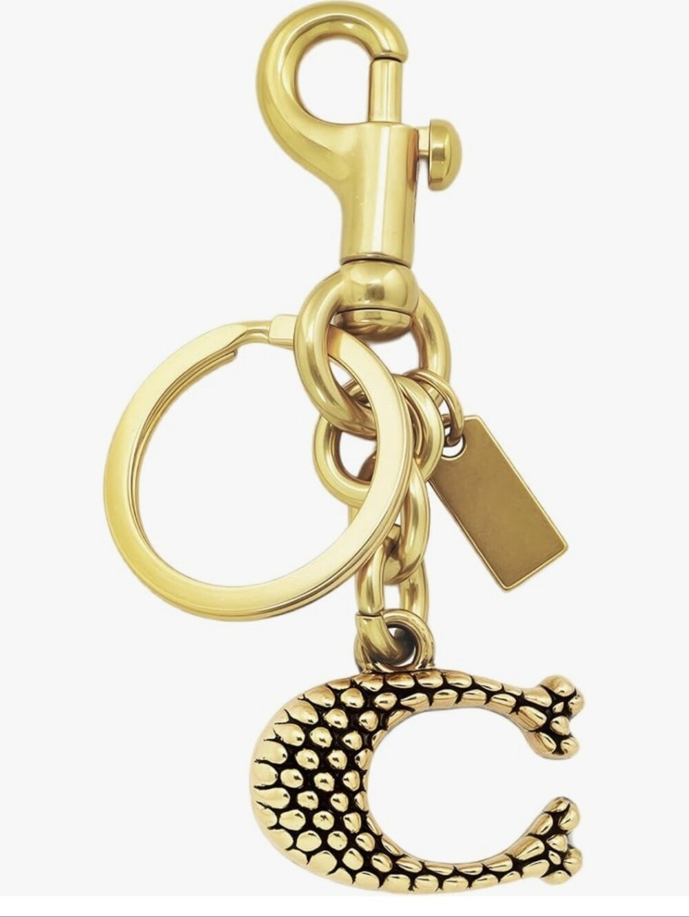 Textured Gold "C" Keychain